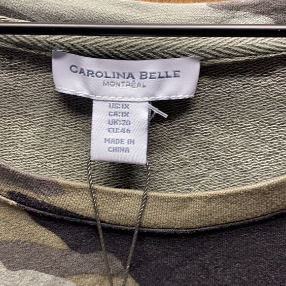 Carolina Belle NWT Olive green Camo Tunic - Picture 3 of 4